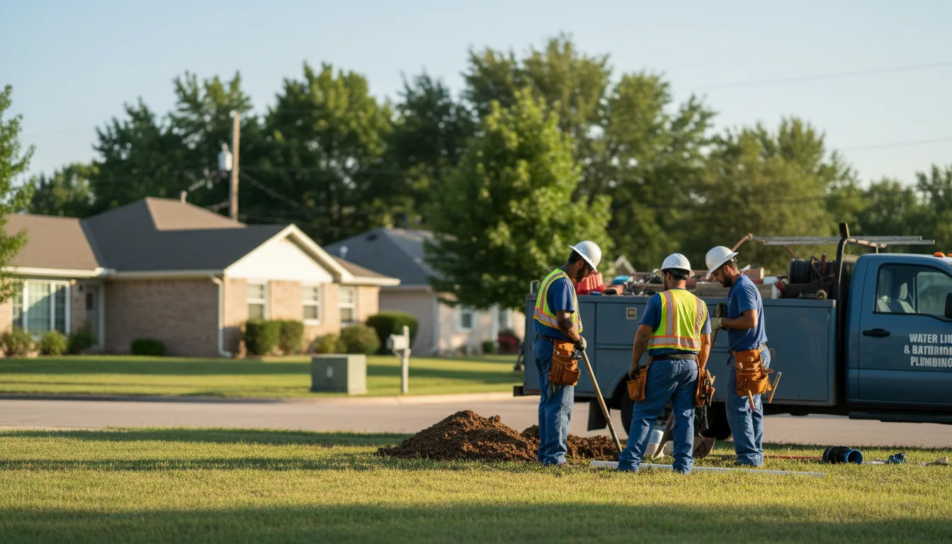 Residential water line and bathroom plumbing service in Lowden, IA
